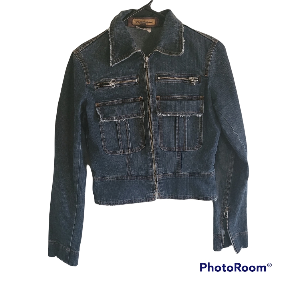 Bebe crop jean jacket